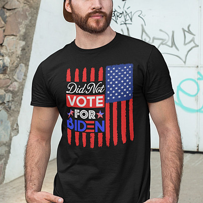 Alternative view of Did Not Vote For Biden T-Shirt - Anti Biden Pro America V-Neck Tee