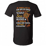 5Th. For God So Loved The World-TEE, Black, V-Neck T-Shirt
