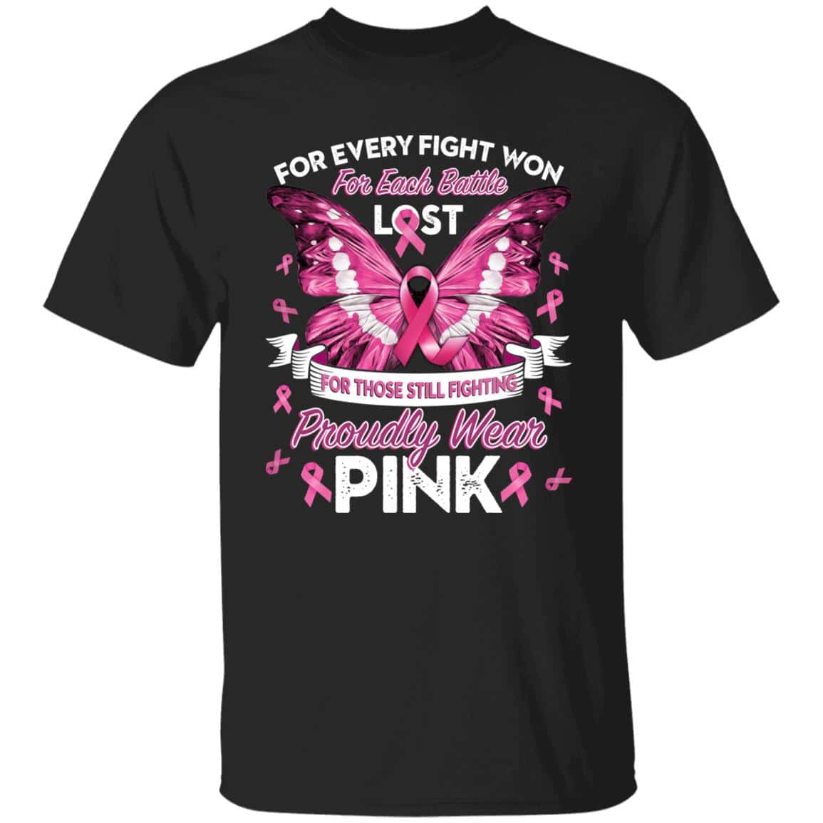 8H. Proudly Wear Pink Tee, Black, Unisex T-Shirt