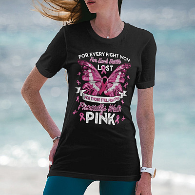 Alternative view of For Every Fight Won For Each Battle Lost For Those Still Fighting Proudly Wear Pink Ladies Shirt - Premium Ladies Triblend Dolman Sleeve Shirt - Breast Cancer Awareness Shirt