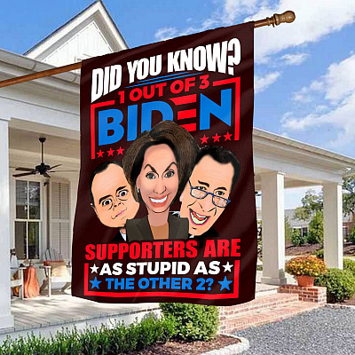 Did You Know 1 Out 3 Biden Supporters Are As Stupid As The Other 2 Funny Schiff Pelosi Schumer Outdoor House Flag