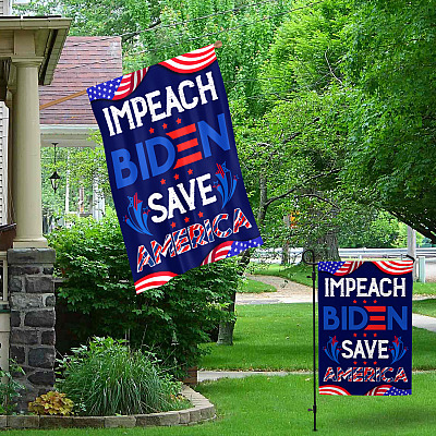 Alternative view of Anti Biden Impeach Biden Save America Outdoor Indoor Decorative Garden Flag - House Flag - Wall Flag