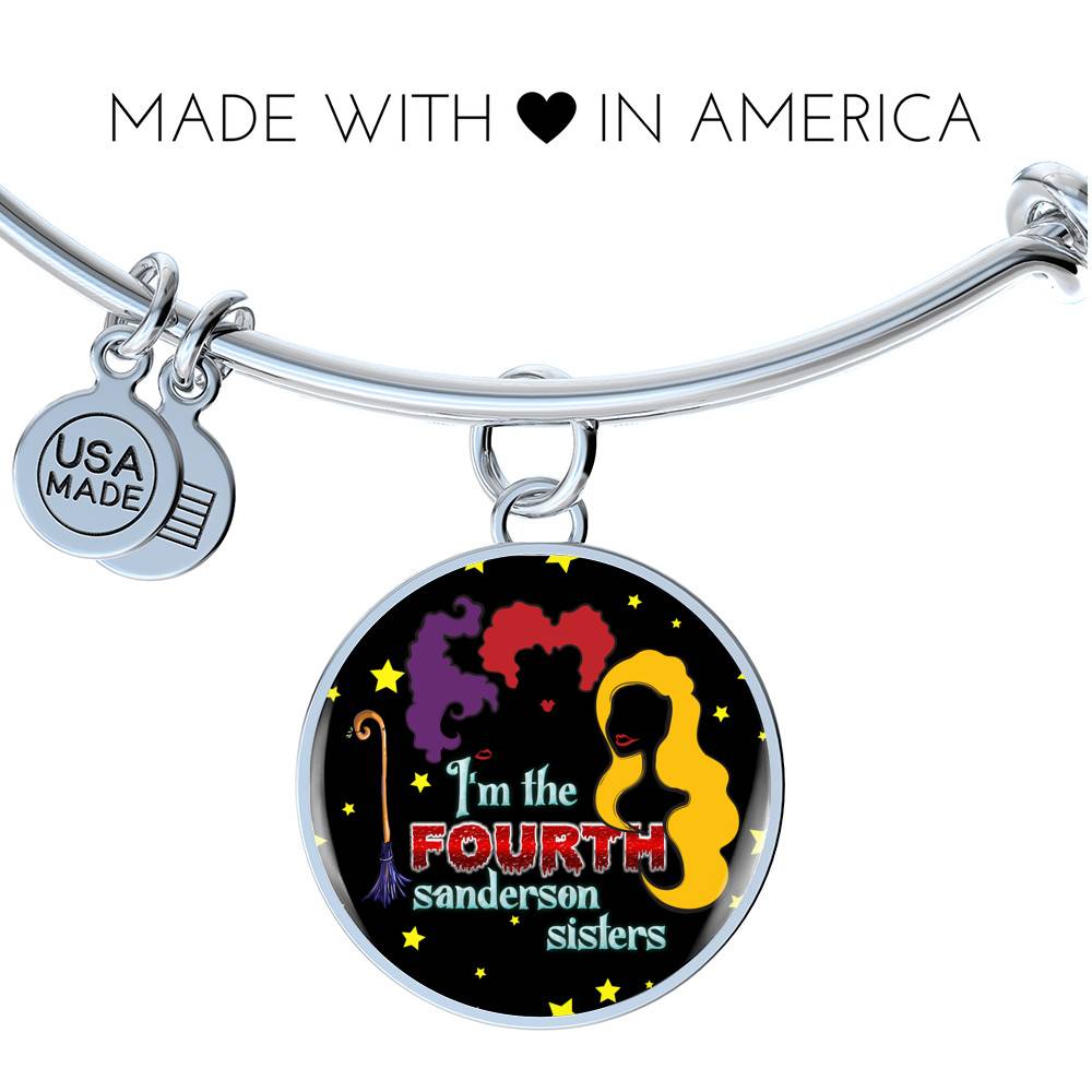 Hocus Pocus I Am The Fourth Sanderson Sisters Circle Pendant Necklace-Bangle - Funny Halloween Witch Necklace