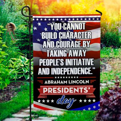 Abraham Lincoln Presidents Day Garden Flag - House Flag - Wall Flag - President Day Decorations
