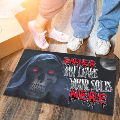 Enter but Leave Your Soles with Me Indoor Outdoor Doormat - Halloween Decor Ideas