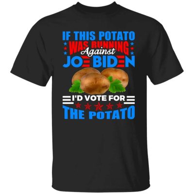 biden potato shirt, Black, Unisex T-Shirt