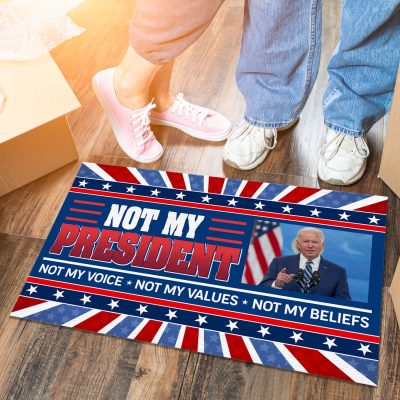Alternative view of Biden Not My President Not My Voice Not My Values Not My Beliefs Anti Biden Entrance Indoor Outdoor Decorative Doormat