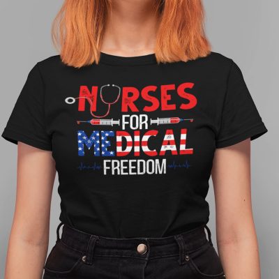 Alternative view of Nurses For Medical Freedom T-shirt - V-neck - Anti Vaxx Stop Mandate Shirt