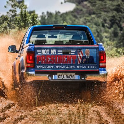 Alternative view of Biden Not My President Not My Voice Not My Values Not My Beliefs Anti Biden Truck Tailgate Decal Sticker Wrap - Vinyl Graphic Decal