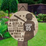 11Th. Born With Softball In Their Souls Door Sign Mockup 2
