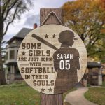 11Th. Born With Softball In Their Souls Door Sign Mockup 3