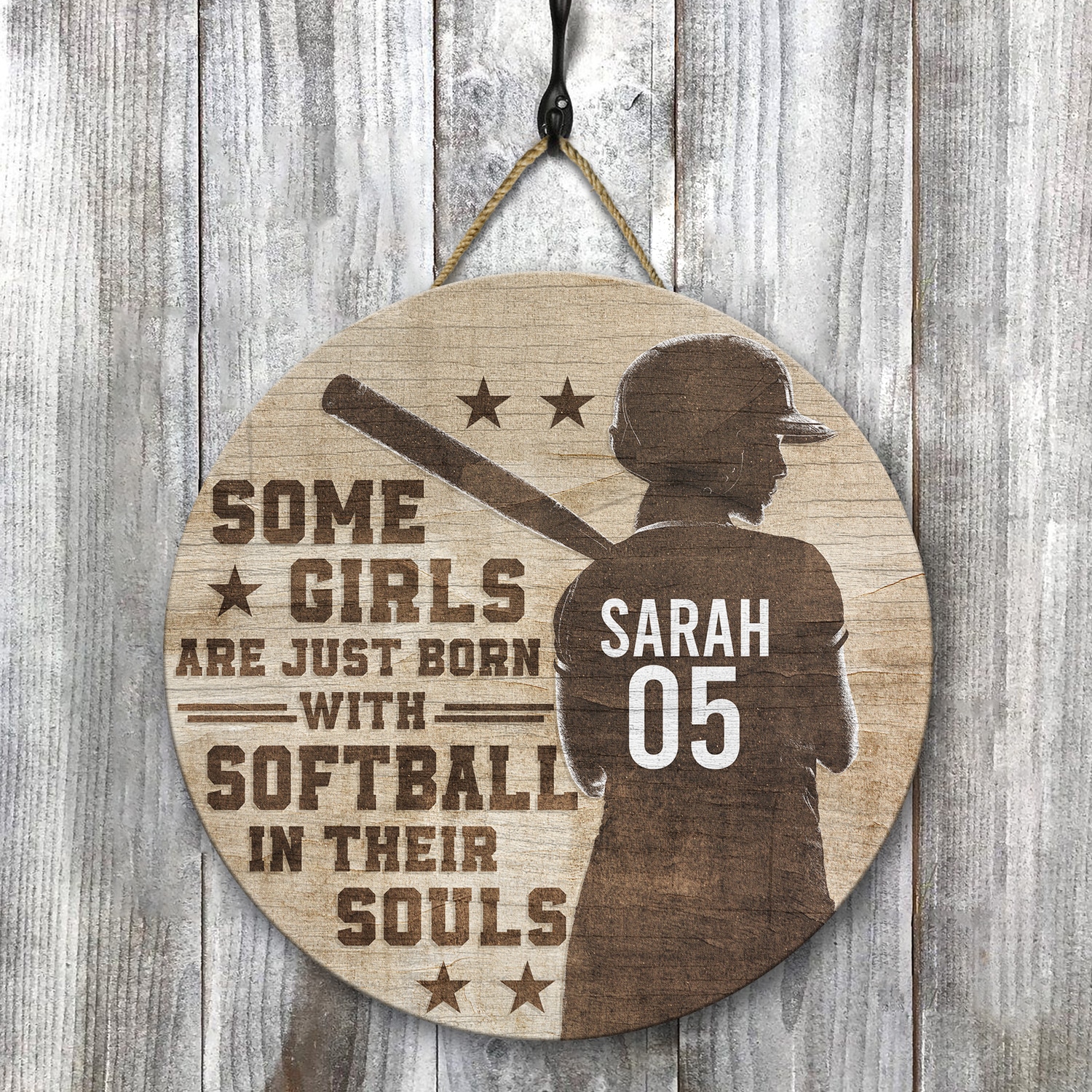 11Th. Born With Softball In Their Souls Door Sign Mockup 8