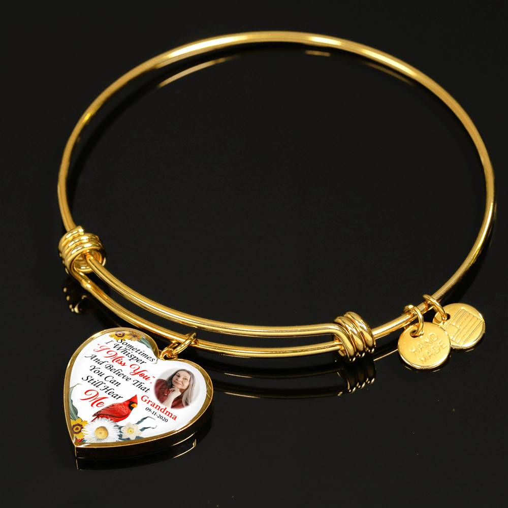 Sometimes I Whisper I Miss You And Believe That You Can Still Hear Me Custom Photo Heart Pendant Necklace