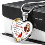 Sometimes I Whisper I Miss You And Believe That You Can Still Hear Me Custom Photo Heart Pendant Necklace