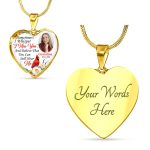 Sometimes I Whisper I Miss You And Believe That You Can Still Hear Me Custom Photo Heart Pendant Necklace