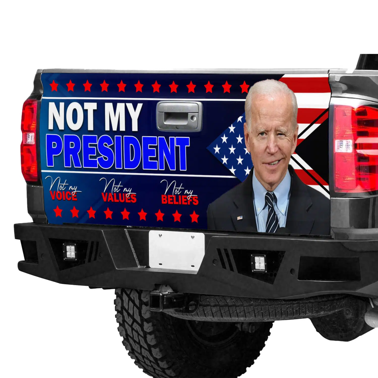 2KT. Biden Not My President Tailgate Wrap Mockup 12