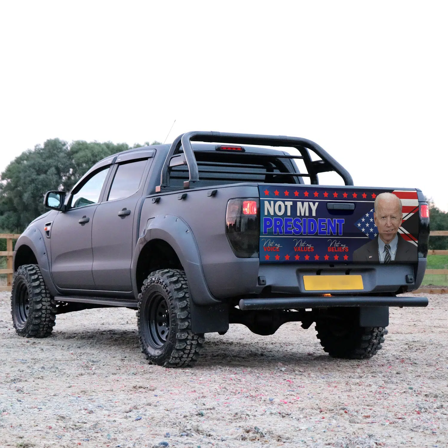 2KT. Biden Not My President Tailgate Wrap Mockup 15