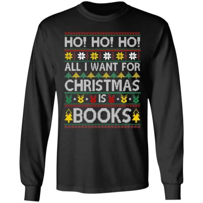 11. Christmas Book (5), Black, Long Sleeve