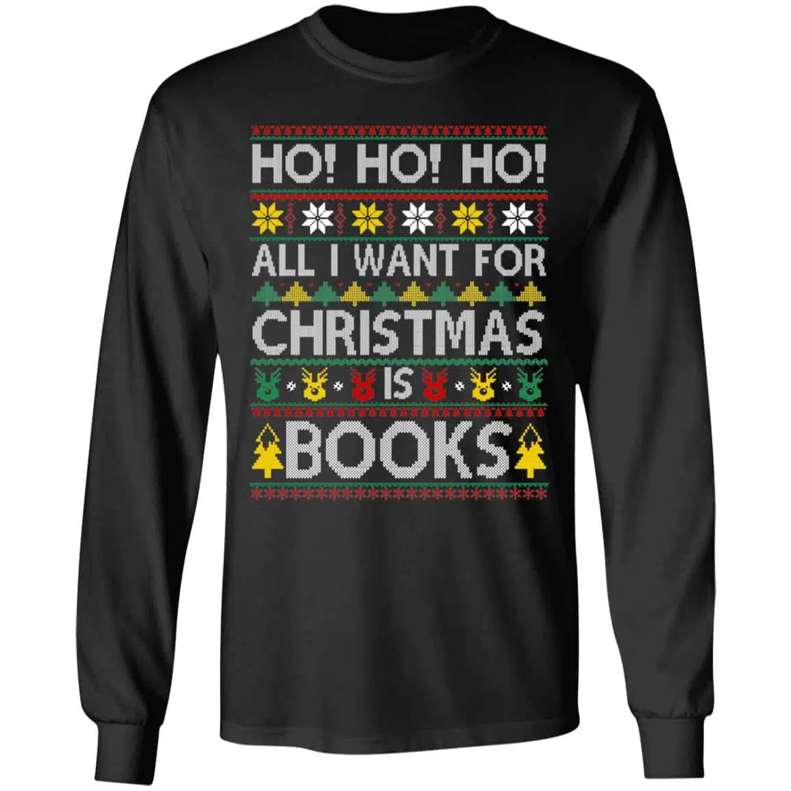 11. Christmas Book (5), Black, Long Sleeve