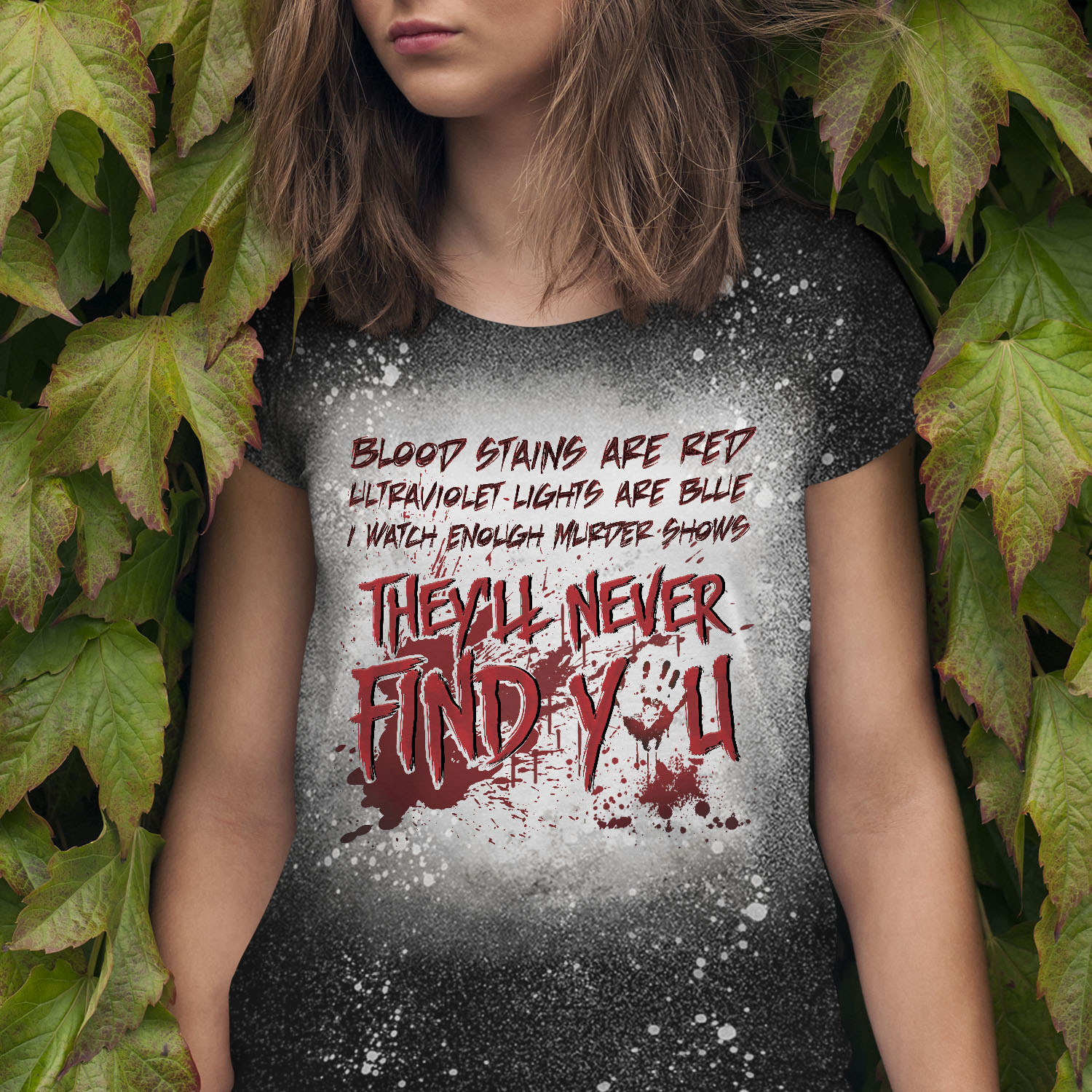 4VT. Blood Stains Are Red Bleached shirt mk1