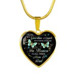 I Have Two Guardian Angels Watching Over Me In Heaven I Call Them Mom And Dad Butterfly Memorial Heart Pendant Necklace