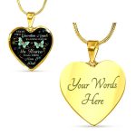 I Have Two Guardian Angels Watching Over Me In Heaven I Call Them Mom And Dad Butterfly Memorial Heart Pendant Necklace