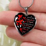 I Have Two Guardian Angels Watching Over Me In Heaven I Call Them Mom And Dad Cardinal Memorial Heart Pendant Necklace