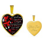 I Have Two Guardian Angels Watching Over Me In Heaven I Call Them Mom And Dad Cardinal Memorial Heart Pendant Necklace
