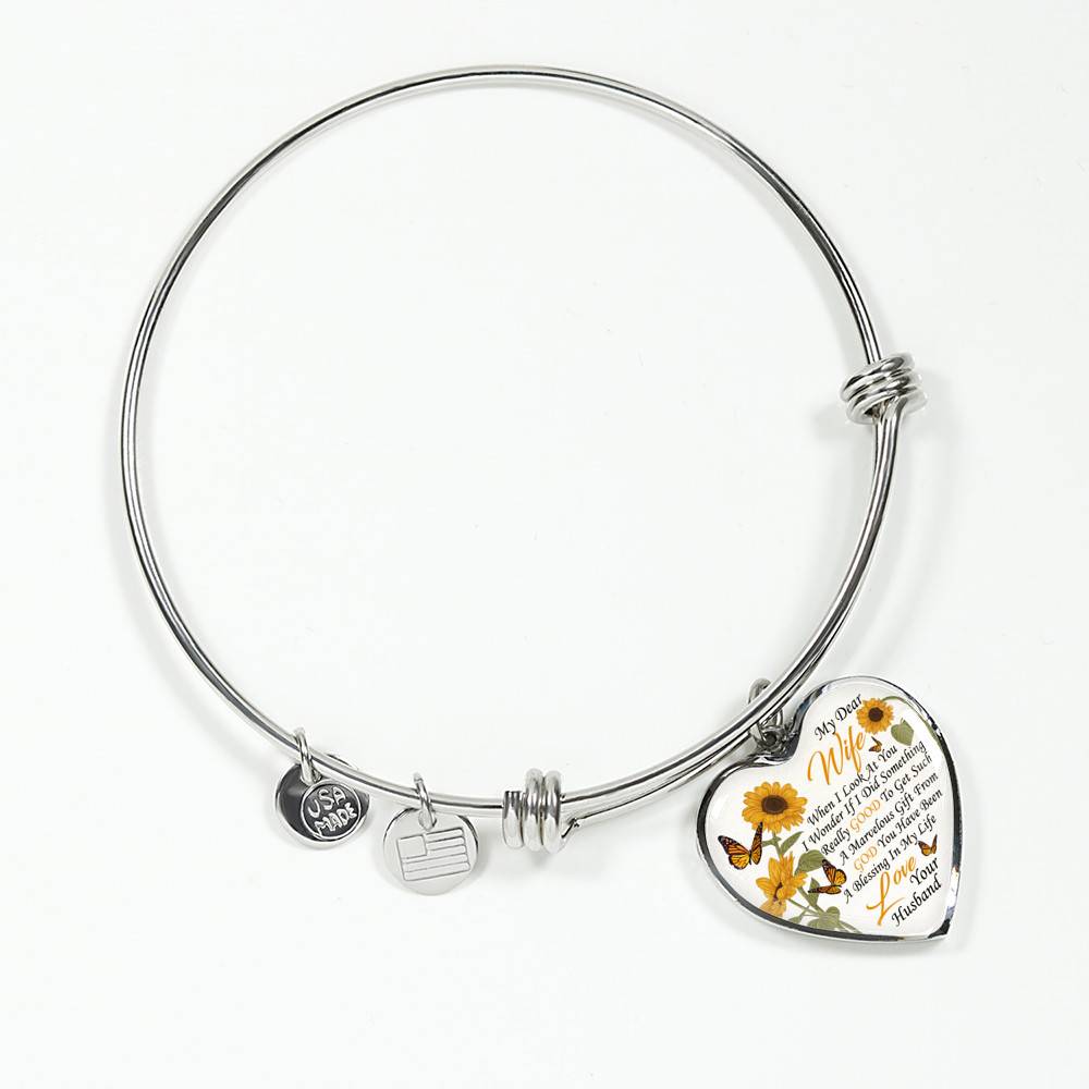 My Dear Wife When I Look at You in Wonder If I Did Something Really Good From Husband Heart Pendant Necklace