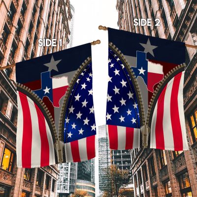 Alternative view of Texas Flag Inside American Flag Garden Flag - Texas State Of Mind House Flag