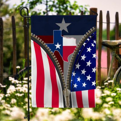 Texas Flag Inside American Flag Garden Flag - Texas State Of Mind House Flag
