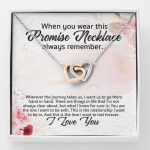 Promise Necklace For Girlfriend From Boyfriend Interlocking Hearts Pendant Necklace - Anniversary Gifts - Interlocking Hearts Necklace