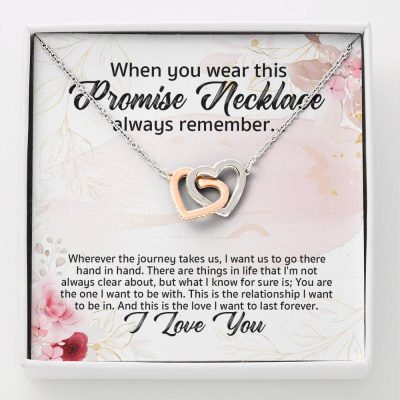 Promise Necklace For Girlfriend From Boyfriend Interlocking Hearts Pendant Necklace - Anniversary Gifts - Interlocking Hearts Necklace