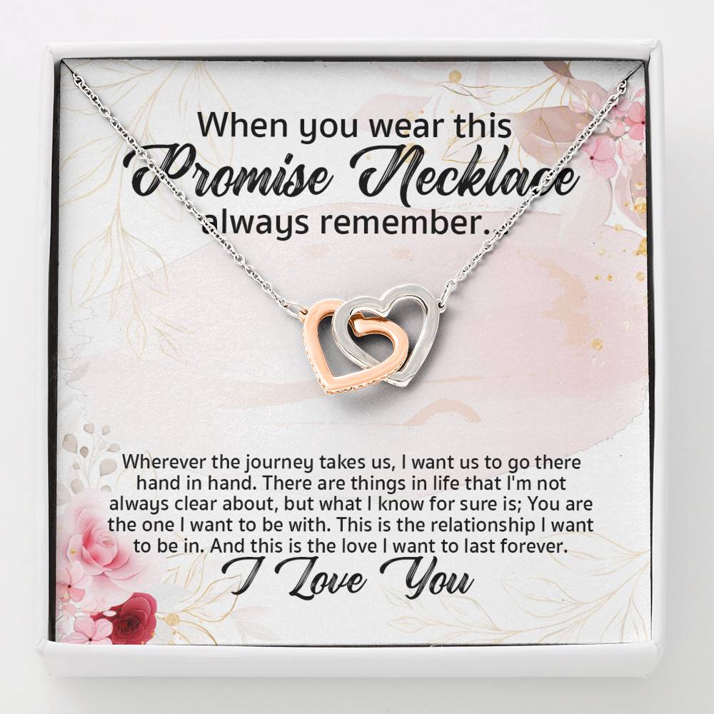 Promise Necklace For Girlfriend From Boyfriend Interlocking Hearts Pendant Necklace - Anniversary Gifts - Interlocking Hearts Necklace