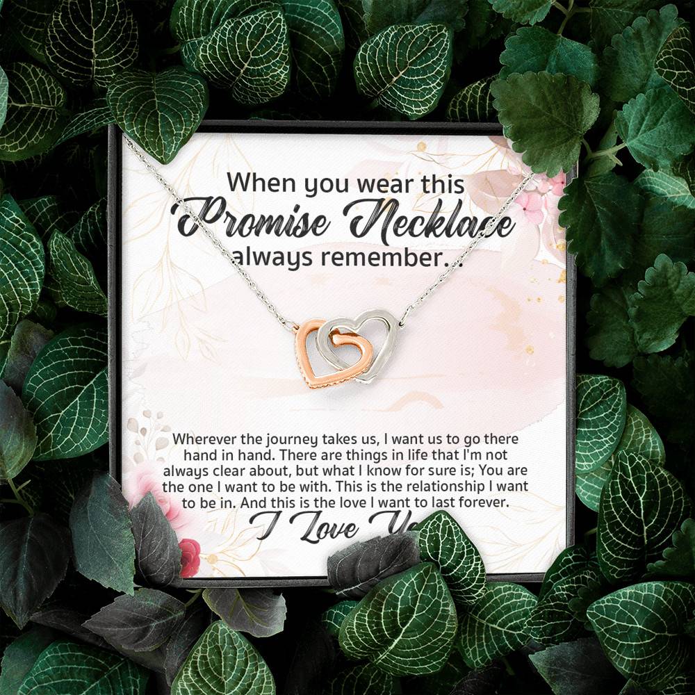 Promise Necklace For Girlfriend From Boyfriend Interlocking Hearts Pendant Necklace - Anniversary Gifts
