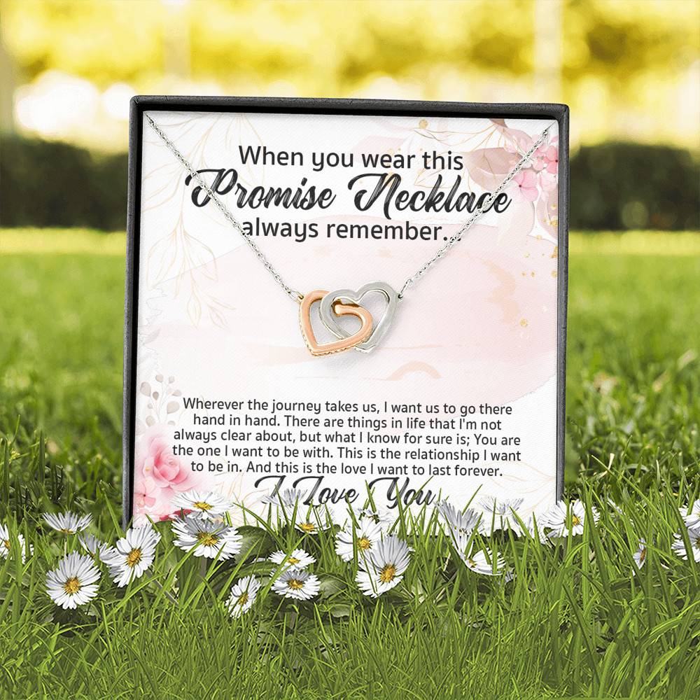 Promise Necklace For Girlfriend From Boyfriend Interlocking Hearts Pendant Necklace - Anniversary Gifts