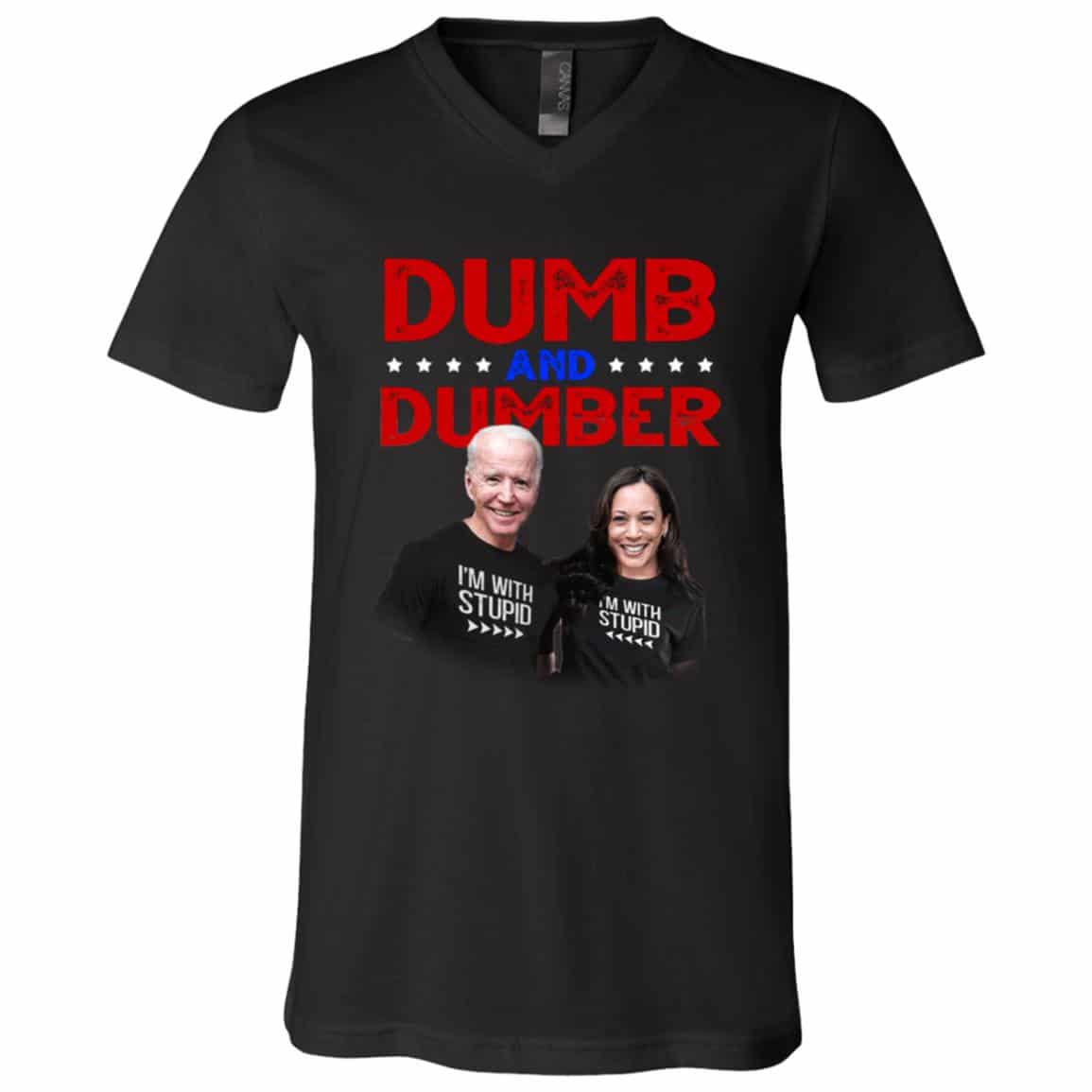dumb, Black, V-Neck T-Shirt