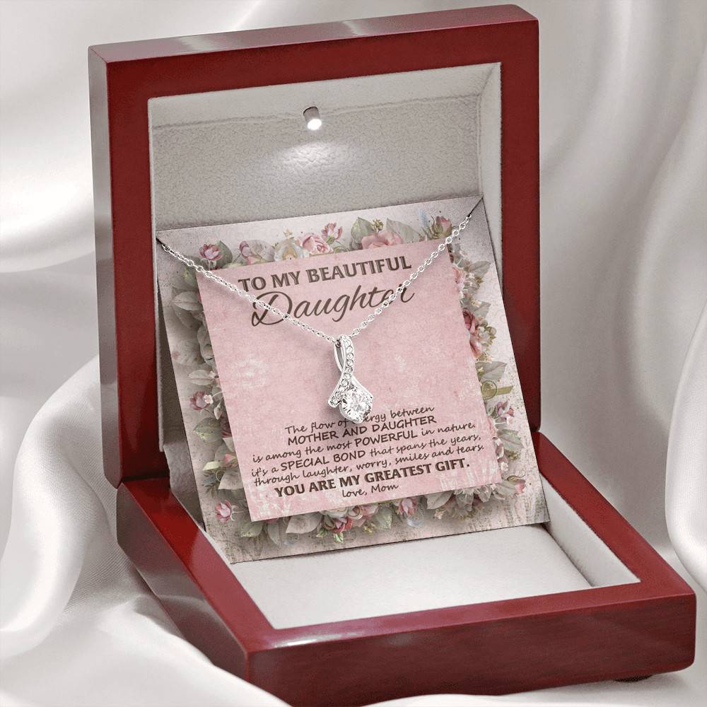 To My Beautiful Daughter You Are My Greatest Gift Alluring Beauty Necklace - Mother Daughter Jewelry To My Beautiful Daughter You Are My Greatest Gift Alluring Beauty Necklace - Mother Daughter Jewelry