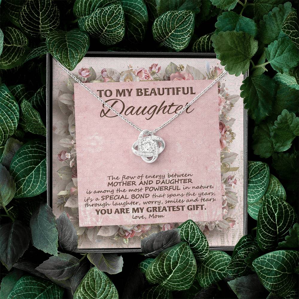 To My Beautiful Daughter You Are My Greatest Gift Love Knot Necklace - Mother Daughter Jewelry To My Beautiful Daughter You Are My Greatest Gift Love Knot Necklace - Mother Daughter Jewelry