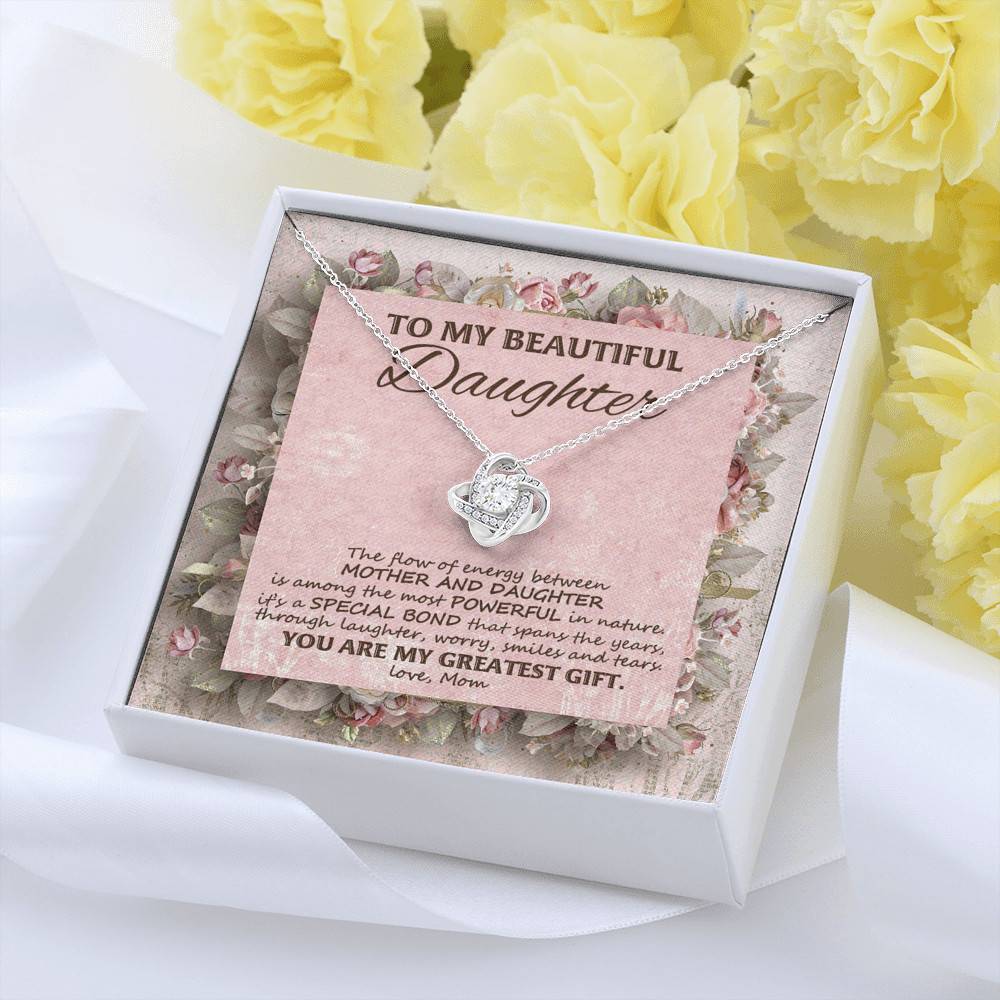 To My Beautiful Daughter You Are My Greatest Gift Love Knot Necklace - Mother Daughter Jewelry To My Beautiful Daughter You Are My Greatest Gift Love Knot Necklace - Mother Daughter Jewelry