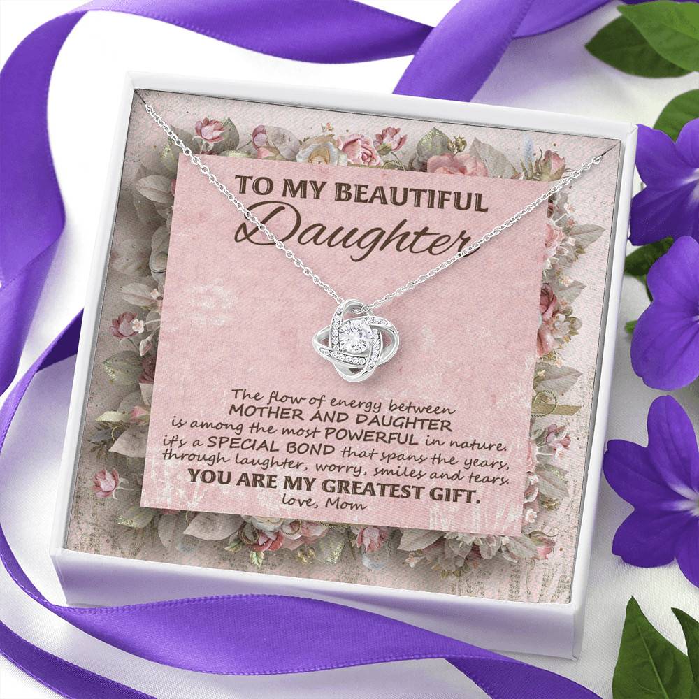 To My Beautiful Daughter You Are My Greatest Gift Love Knot Necklace - Mother Daughter Jewelry To My Beautiful Daughter You Are My Greatest Gift Love Knot Necklace - Mother Daughter Jewelry