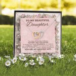 To My Beautiful Daughter You Are My Greatest Gift Interlocking Hearts Pendant Necklace - Mom Daughter Jewelry