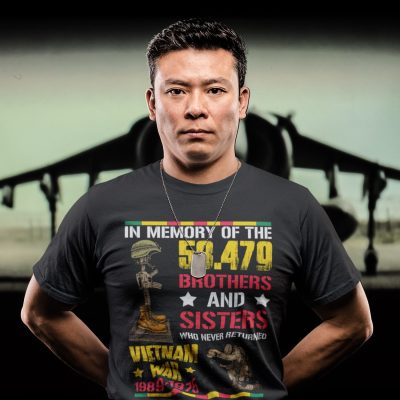 Alternative view of In Memory of the 58479 Brothers and Sisters Vietnam Who Never Returned T-Shirt - Vietnam Veteran Memorial Shirt