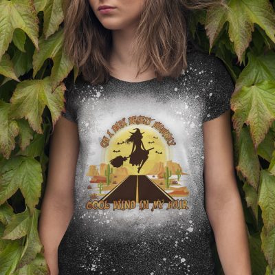 On a Dark Desert Highway Cool Wind in My Hair Sublimation Bleached T-Shirt - Witch Bleach Shirt
