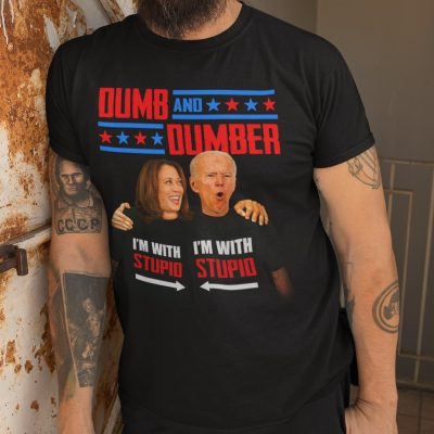 Alternative view of Dumb And Dumber I'm With Stupid Funny Biden Harris T-Shirt - Anti Biden Shirt