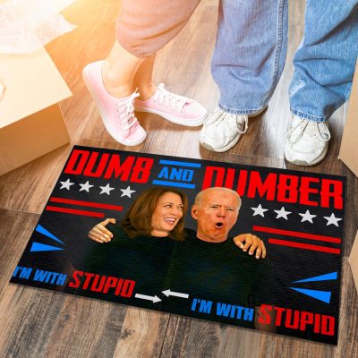Alternative view of Dumb And Dumber I'm With Stupid Funny Biden Harris House Doormat - Anti Biden Outdoor Indoor Doormat