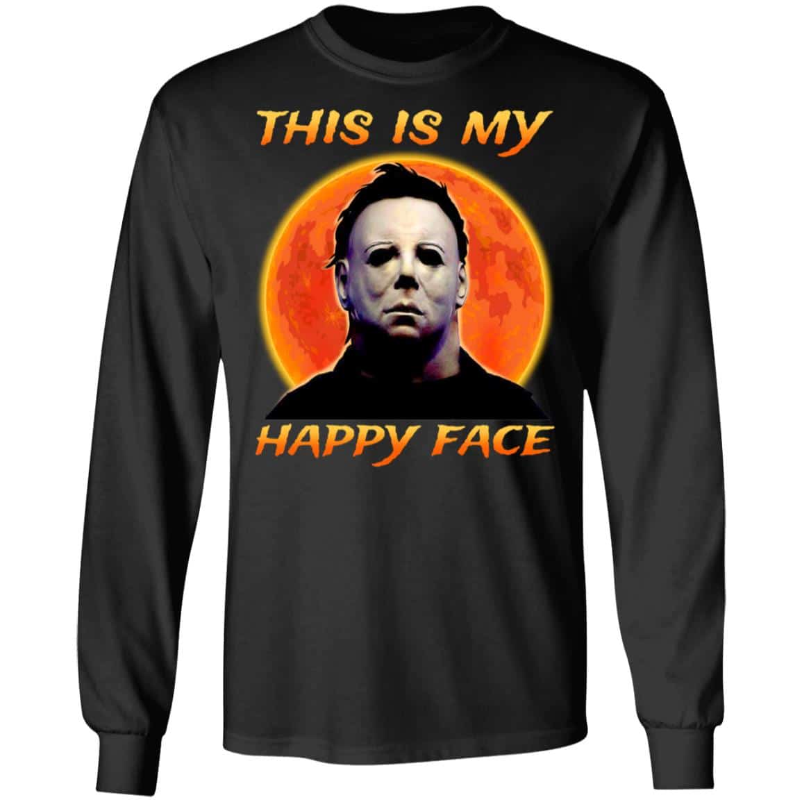 5UT. This Is My Happy Face (4), Black, Long Sleeve