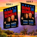 1VT. UU TIEN Dumb And Dumber Biden Harris flag House Flag Mockup 2 Side