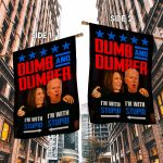 1VT. UU TIEN Dumb And Dumber Biden Harris flag House Flag Mockup 2 Side-1
