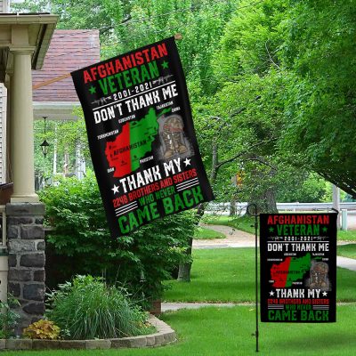 Alternative view of Afghanistan Veteran Don't Thank Me Thank My 2248 Brothers And Sisters Who Never Came Back Outdoor House Flag